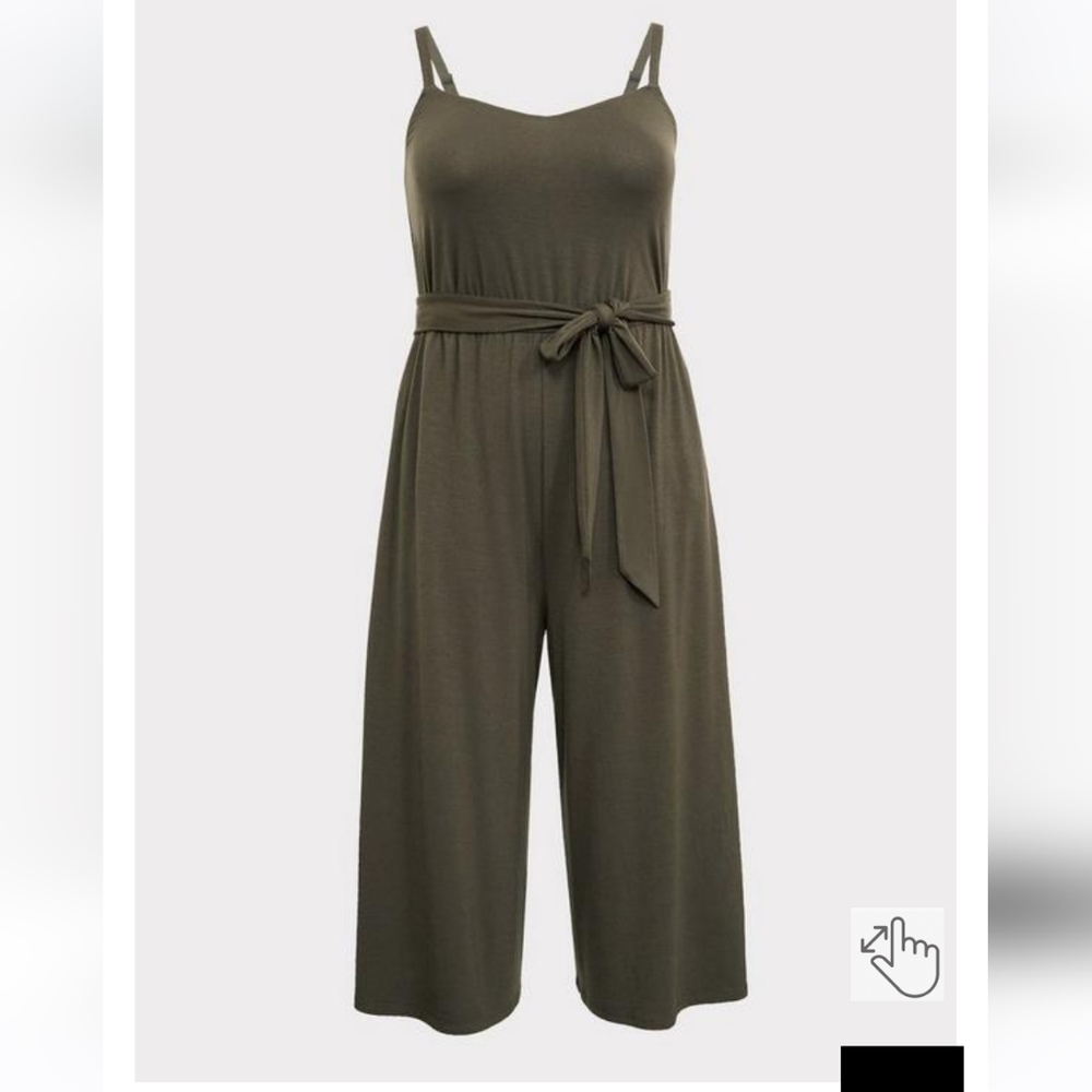 Torrid size 2, super soft, olive green,  cropped jumpsuit